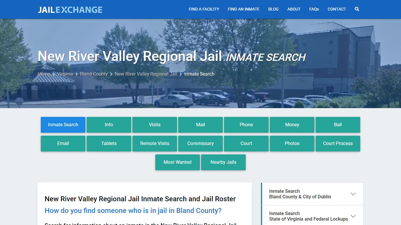 New River Valley Regional Jail Inmate Search - Jail Exchange