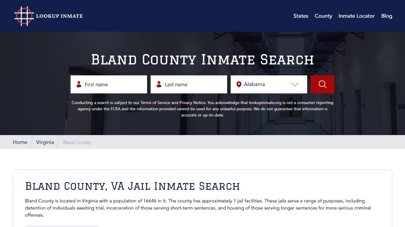 Bland County Inmate Search - Lookup Inmate